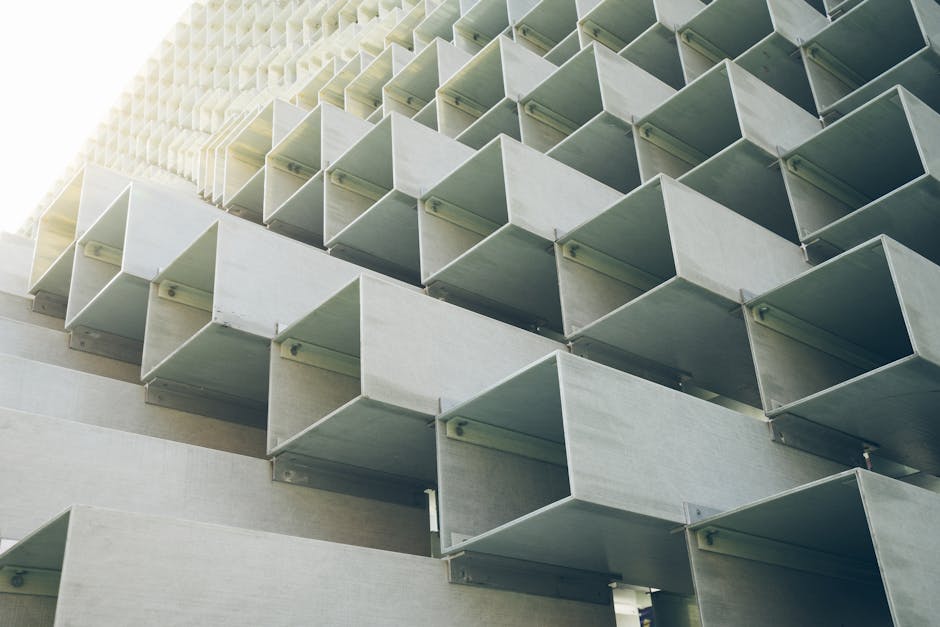 Close-up of a modern architectural installation with geometric patterns in Toronto.